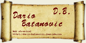 Dario Batanović vizit kartica